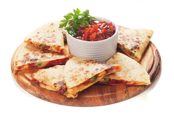 Quesadillas with cheese and vegetables — Stock Photo, Image