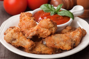 Southern fried chicken wings clipart