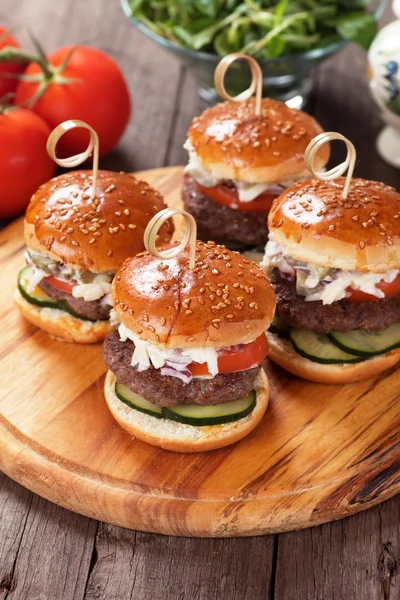 Mini hamburgers — Stockfoto