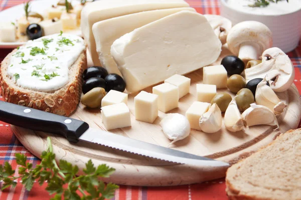 Cheese for breakfast — Stock Photo, Image