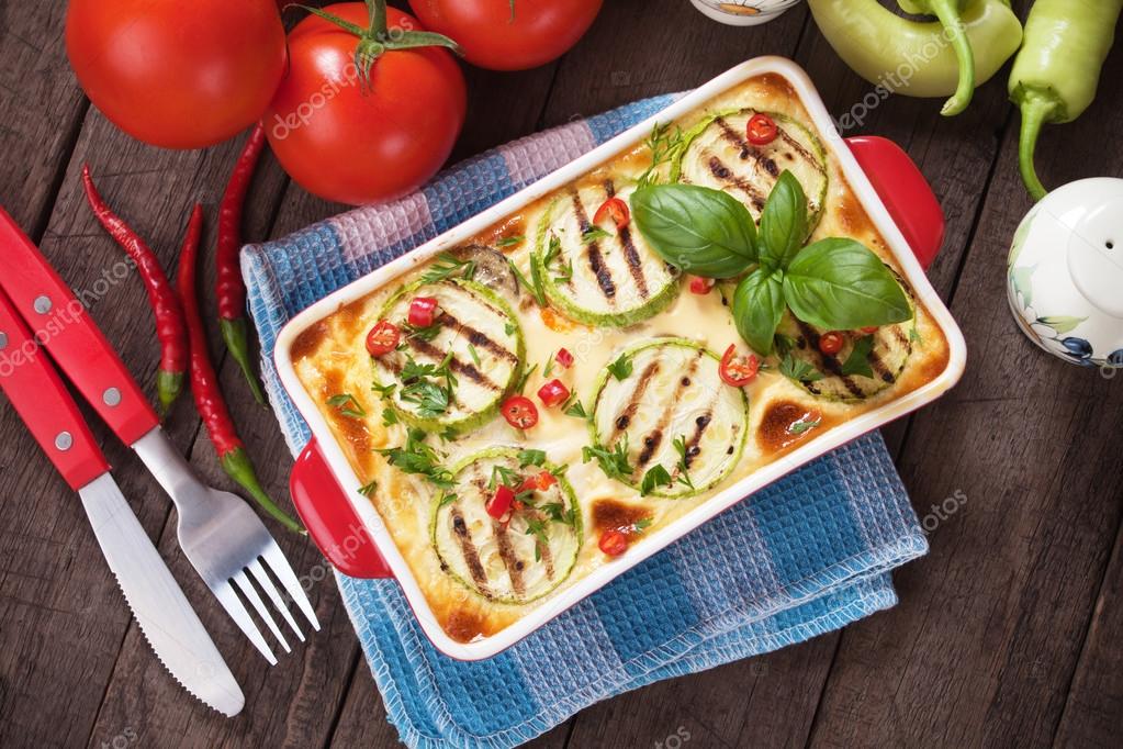 Moussaka dish with zucchini and chili pepper Stock Photo by ©igordutina ...