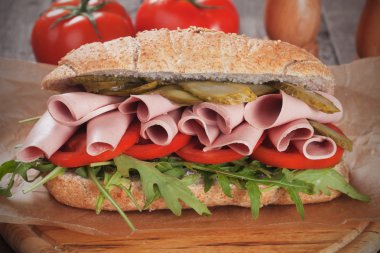 Baloney submarine sandwich clipart
