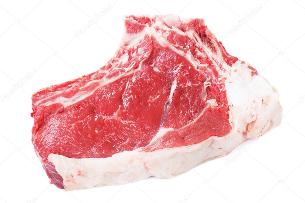 Ribeye steak isolated on white