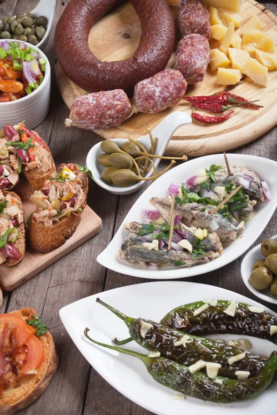 Tapas lub antipasto żywności — Zdjęcie stockowe