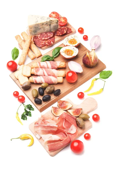 Prosciutto di Parma i inne dania kuchni włoskiej — Zdjęcie stockowe