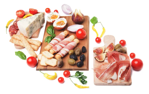 Prosciutto di Parma and other italian food — Stock Photo, Image