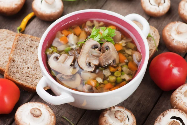 Vymazat houbová polévka — Stock fotografie