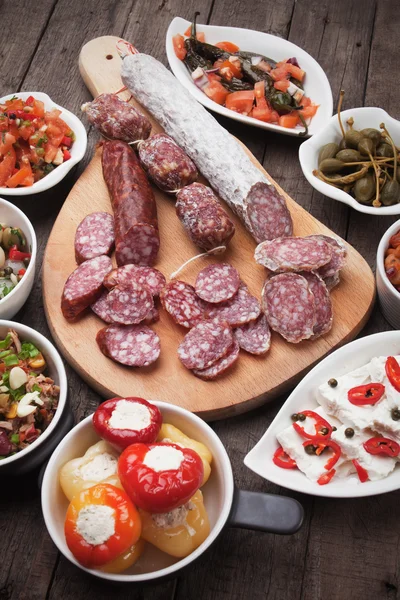 Antipasto, tapas, meze — Zdjęcie stockowe