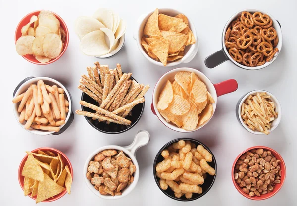 Salty snacks — Stock Photo, Image