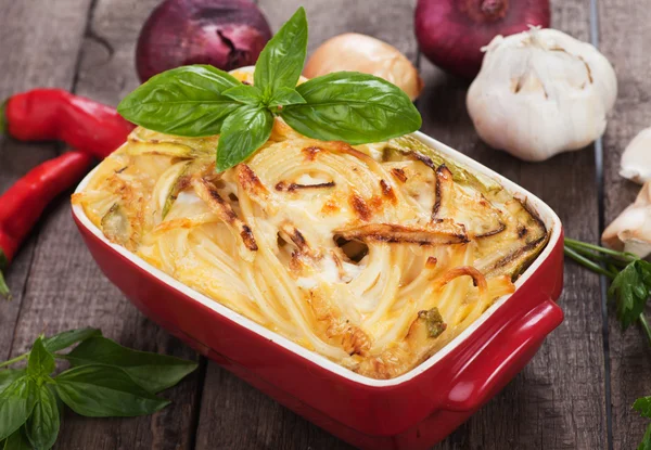 Pasticcio with zucchini and cheese — Stock Photo, Image