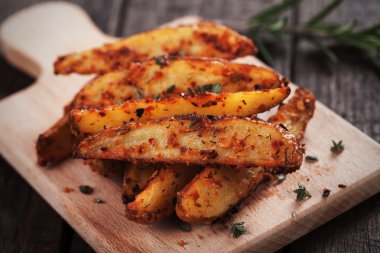 Baharatlı patates dilimleri