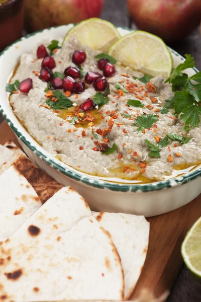 Baba ghanoush, berenjena levantino dip — Foto de Stock