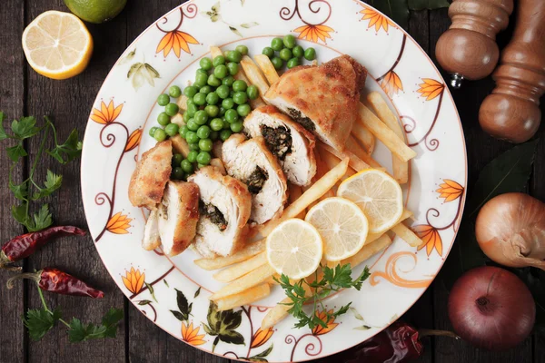 Chicken kiev stuffed with butter and herbs — Stock Photo, Image