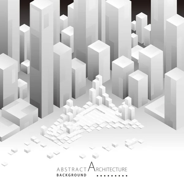 Illustration Arkitektur Byggnad Perspektiv Design Abstrakt Modern Urban Geometrisk Bakgrund — Stock vektor