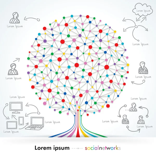 Netwerken Tree — Stockvector