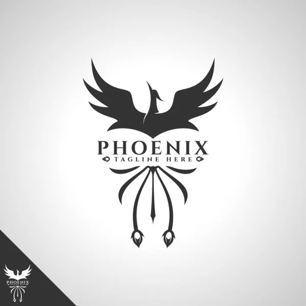 Logo Phoenix Avec Concept Oiseau Brave — Image vectorielle