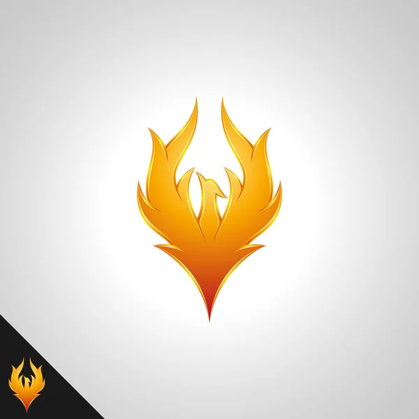 Symbol Phoenix Koncepcją Gold Fire — Wektor stockowy