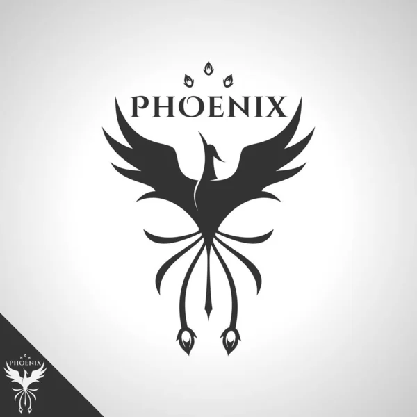 Logo Phoenix Avec Logo Brave Bird Concept — Image vectorielle