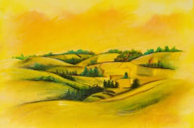Landscapes on oil canvas clipart