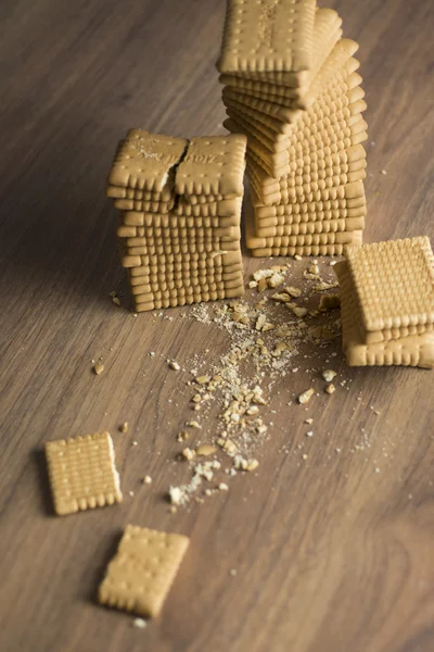 Rechthoek Cookies op tafel — Stockfoto