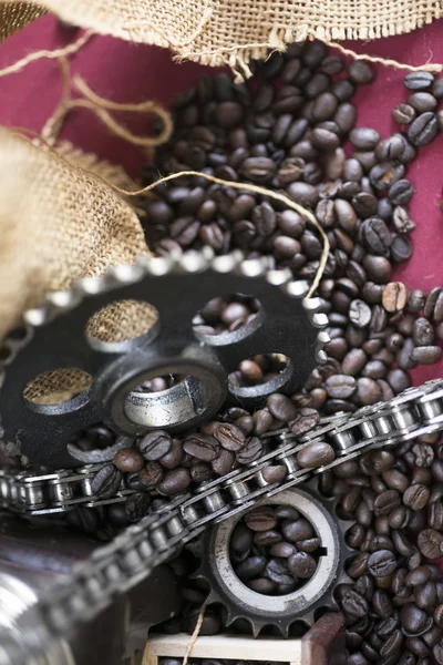 Kaffe och motorn växel — Stockfoto