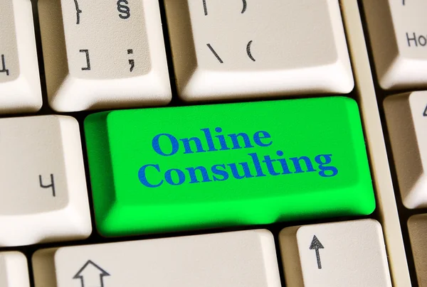 Online consulting key — Stock Photo, Image