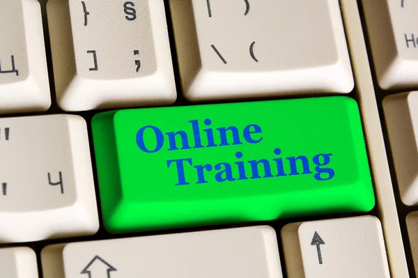 Online szkolenia klucz — Zdjęcie stockowe