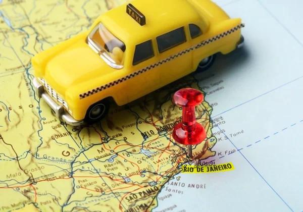 リオ ・ デ ・ ジャネイロ タクシーの地図のピン — ストック写真