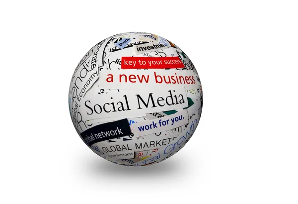 Social media business 3d sfera — Foto Stock