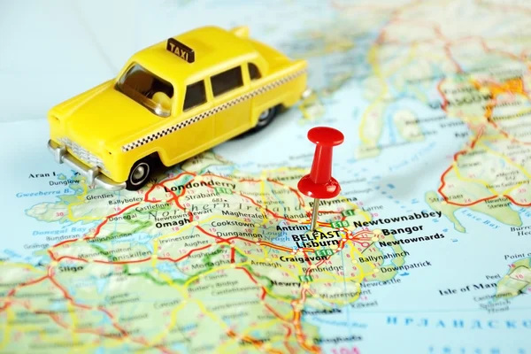 Belfast Irlanda, Regno Unito mappa taxi — Foto Stock