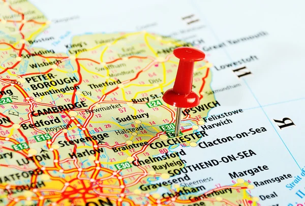 Pino de mapa Colchester Reino Unido Imagem De Stock