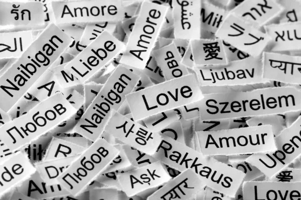Amor palavra multilingue Fotografias De Stock Royalty-Free