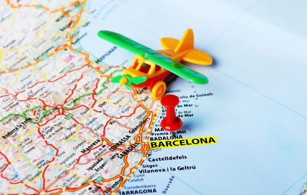 Barcelona ,Spain map airplane