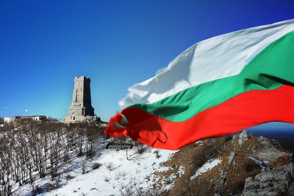 Bulgarian flag on Shipka — Stock Photo, Image