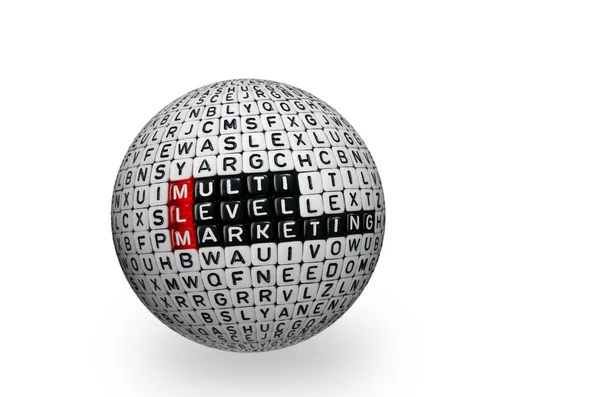 Mlm, mehrstufiges Marketing 3D-Ball — Stockfoto