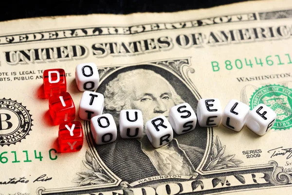 DIY Do It Yourself dollar bill — Stockfoto