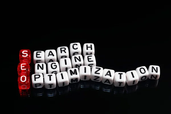 SEO Search Engine Optimization black — Stock Photo, Image