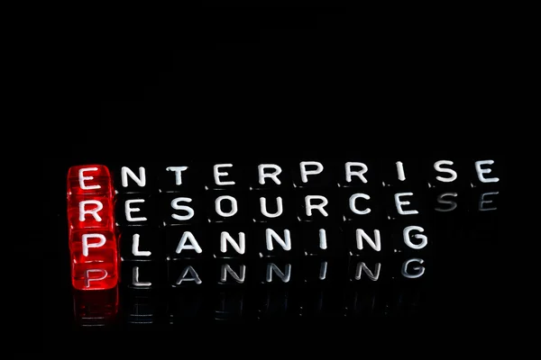 ERP Enterprise Resource Planning nero — Foto Stock