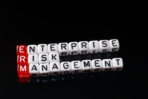 ERM Enterprise Risk Management tärningar svart — Stockfoto