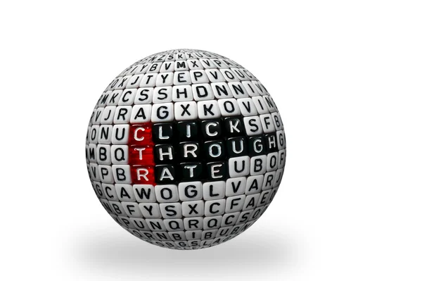 CTR Click Trough Rate black 3d ball — Stock Photo, Image