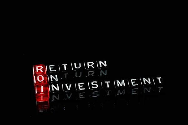 ROI Return On Investment-fekete — Stock Fotó