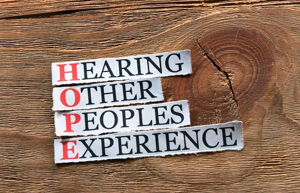 Hope acronym on wood — Stock Photo, Image