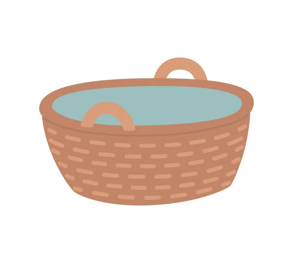 Empty low basket, the concept of hugge, comfort and comfort. — Vetor de Stock