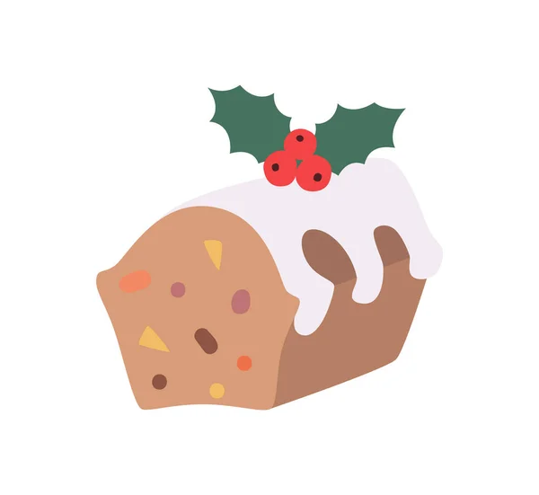 Pastel de Navidad aislado en blanco. — Vector de stock