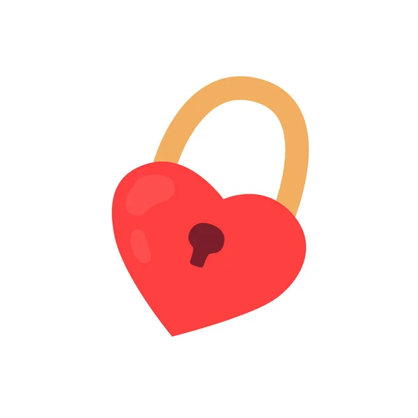 Heart-shaped padlock in hand-drawn style. — Stock Vector