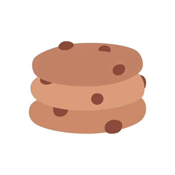 Μια στοίβα μπισκότα βρώμης με κομματάκια σοκολάτας. — Διανυσματικό Αρχείο