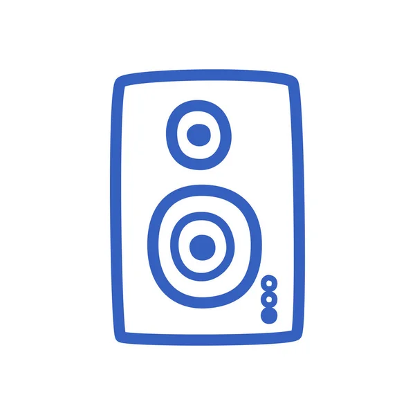 Hudební reproduktor ikona izolované na bílé, hudba, stereo. — Stockový vektor
