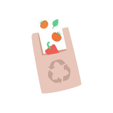 Simge geri dönüştürülmüş, beyaz üzerine izole edilmiş vektör içeren el yapımı el yapımı el yapımı el işi paketi.