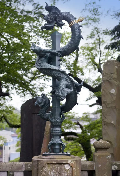 Japonský drak socha v Shinsho chrámu Narita, Japonsko — Stock fotografie