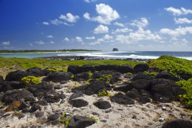 Mauritius. Adanın taştan manzarası Gabriel..
